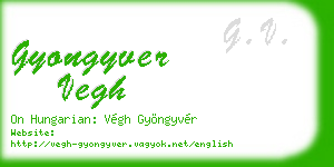 gyongyver vegh business card